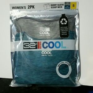 2 PK ATHLETIC TOPS TEAL, GREY SPACE DYE SILKY SOFT